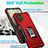 Funda Bumper Silicona y Plastico Mate Carcasa con Magnetico Anillo de dedo Soporte QW1 para Samsung Galaxy M12