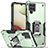 Funda Bumper Silicona y Plastico Mate Carcasa con Magnetico Anillo de dedo Soporte QW1 para Samsung Galaxy M12