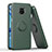 Funda Bumper Silicona y Plastico Mate Carcasa con Magnetico Anillo de dedo Soporte QW1 para Xiaomi Redmi Note 9 Pro