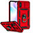 Funda Bumper Silicona y Plastico Mate Carcasa con Magnetico Anillo de dedo Soporte QW3 para Xiaomi Redmi 9AT