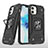 Funda Bumper Silicona y Plastico Mate Carcasa con Magnetico Anillo de dedo Soporte R02 para Apple iPhone 12