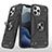 Funda Bumper Silicona y Plastico Mate Carcasa con Magnetico Anillo de dedo Soporte R02 para Apple iPhone 12 Pro Max