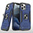 Funda Bumper Silicona y Plastico Mate Carcasa con Magnetico Anillo de dedo Soporte R02 para Apple iPhone 12 Pro Max