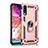 Funda Bumper Silicona y Plastico Mate Carcasa con Magnetico Anillo de dedo Soporte R02 para Samsung Galaxy A70