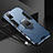 Funda Bumper Silicona y Plastico Mate Carcasa con Magnetico Anillo de dedo Soporte R02 para Xiaomi Redmi Note 11 4G (2021)