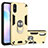 Funda Bumper Silicona y Plastico Mate Carcasa con Magnetico Anillo de dedo Soporte R04 para Xiaomi Redmi 9A