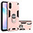 Funda Bumper Silicona y Plastico Mate Carcasa con Magnetico Anillo de dedo Soporte R04 para Xiaomi Redmi 9i