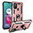 Funda Bumper Silicona y Plastico Mate Carcasa con Magnetico Anillo de dedo Soporte S01 para Motorola Moto G10