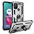 Funda Bumper Silicona y Plastico Mate Carcasa con Magnetico Anillo de dedo Soporte S01 para Motorola Moto G10