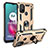 Funda Bumper Silicona y Plastico Mate Carcasa con Magnetico Anillo de dedo Soporte S01 para Motorola Moto G10 Power