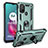 Funda Bumper Silicona y Plastico Mate Carcasa con Magnetico Anillo de dedo Soporte S01 para Motorola Moto G10 Power