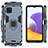 Funda Bumper Silicona y Plastico Mate Carcasa con Magnetico Anillo de dedo Soporte S01 para Samsung Galaxy A22 5G