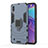 Funda Bumper Silicona y Plastico Mate Carcasa con Magnetico Anillo de dedo Soporte S01 para Samsung Galaxy M10