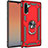 Funda Bumper Silicona y Plastico Mate Carcasa con Magnetico Anillo de dedo Soporte S01 para Samsung Galaxy Note 10