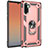 Funda Bumper Silicona y Plastico Mate Carcasa con Magnetico Anillo de dedo Soporte S01 para Samsung Galaxy Note 10 5G