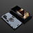 Funda Bumper Silicona y Plastico Mate Carcasa con Magnetico Anillo de dedo Soporte S01 para Samsung Galaxy S24 Ultra 5G