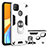 Funda Bumper Silicona y Plastico Mate Carcasa con Magnetico Anillo de dedo Soporte S01 para Xiaomi Redmi 9C