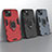 Funda Bumper Silicona y Plastico Mate Carcasa con Magnetico Anillo de dedo Soporte S02 para Apple iPhone 14