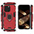 Funda Bumper Silicona y Plastico Mate Carcasa con Magnetico Anillo de dedo Soporte S02 para Apple iPhone 14 Pro Max