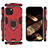 Funda Bumper Silicona y Plastico Mate Carcasa con Magnetico Anillo de dedo Soporte S02 para Apple iPhone 15