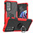 Funda Bumper Silicona y Plastico Mate Carcasa con Magnetico Anillo de dedo Soporte S02 para Motorola Moto Edge S Pro 5G