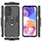 Funda Bumper Silicona y Plastico Mate Carcasa con Magnetico Anillo de dedo Soporte S02 para Samsung Galaxy A23 4G