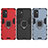 Funda Bumper Silicona y Plastico Mate Carcasa con Magnetico Anillo de dedo Soporte S02 para Samsung Galaxy S23 FE 5G