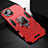 Funda Bumper Silicona y Plastico Mate Carcasa con Magnetico Anillo de dedo Soporte S03 para Apple iPhone 14