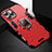 Funda Bumper Silicona y Plastico Mate Carcasa con Magnetico Anillo de dedo Soporte S03 para Apple iPhone 14 Pro Max