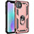 Funda Bumper Silicona y Plastico Mate Carcasa con Magnetico Anillo de dedo Soporte S04 para Apple iPhone 11