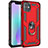 Funda Bumper Silicona y Plastico Mate Carcasa con Magnetico Anillo de dedo Soporte S04 para Apple iPhone 11