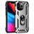 Funda Bumper Silicona y Plastico Mate Carcasa con Magnetico Anillo de dedo Soporte S05 para Apple iPhone 13 Pro Max