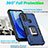 Funda Bumper Silicona y Plastico Mate Carcasa con Magnetico Anillo de dedo Soporte S05 para Motorola Moto E30