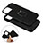 Funda Bumper Silicona y Plastico Mate Carcasa con Magnetico Anillo de dedo Soporte S06 para Apple iPhone 12