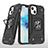 Funda Bumper Silicona y Plastico Mate Carcasa con Magnetico Anillo de dedo Soporte S08 para Apple iPhone 13