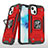 Funda Bumper Silicona y Plastico Mate Carcasa con Magnetico Anillo de dedo Soporte S08 para Apple iPhone 13