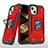 Funda Bumper Silicona y Plastico Mate Carcasa con Magnetico Anillo de dedo Soporte S08 para Apple iPhone 15