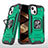 Funda Bumper Silicona y Plastico Mate Carcasa con Magnetico Anillo de dedo Soporte S08 para Apple iPhone 15