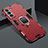 Funda Bumper Silicona y Plastico Mate Carcasa con Magnetico Anillo de dedo Soporte S08 para Samsung Galaxy S22 5G