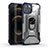 Funda Bumper Silicona y Plastico Mate Carcasa con Magnetico Anillo de dedo Soporte S09 para Apple iPhone 13