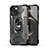 Funda Bumper Silicona y Plastico Mate Carcasa con Magnetico Anillo de dedo Soporte S09 para Apple iPhone 13 Mini