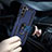 Funda Bumper Silicona y Plastico Mate Carcasa con Magnetico Anillo de dedo Soporte T02 para Samsung Galaxy S21 FE 5G