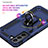 Funda Bumper Silicona y Plastico Mate Carcasa con Magnetico Anillo de dedo Soporte T02 para Samsung Galaxy S22 Plus 5G