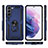 Funda Bumper Silicona y Plastico Mate Carcasa con Magnetico Anillo de dedo Soporte T02 para Samsung Galaxy S23 5G