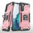 Funda Bumper Silicona y Plastico Mate Carcasa con Magnetico Anillo de dedo Soporte T04 para Samsung Galaxy S21 5G