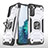 Funda Bumper Silicona y Plastico Mate Carcasa con Magnetico Anillo de dedo Soporte T04 para Samsung Galaxy S21 5G