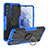 Funda Bumper Silicona y Plastico Mate Carcasa con Magnetico Anillo de dedo Soporte T08 para Samsung Galaxy S21 FE 5G