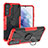 Funda Bumper Silicona y Plastico Mate Carcasa con Magnetico Anillo de dedo Soporte T08 para Samsung Galaxy S21 FE 5G