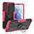 Funda Bumper Silicona y Plastico Mate Carcasa con Magnetico Anillo de dedo Soporte T08 para Samsung Galaxy S21 FE 5G