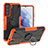 Funda Bumper Silicona y Plastico Mate Carcasa con Magnetico Anillo de dedo Soporte T08 para Samsung Galaxy S21 FE 5G